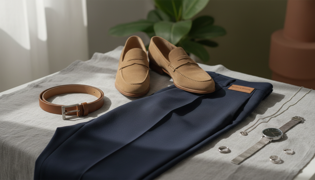 Accessoires und Balance Hosen Styling