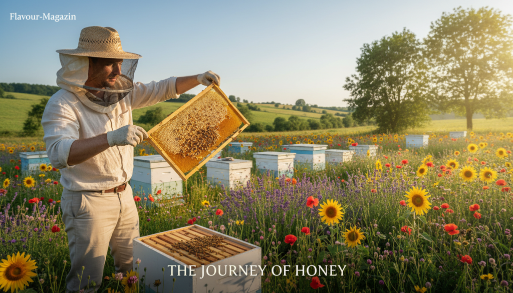 Bienenarbeit und Honigproduktion